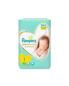 Pampers Premium Care 1 New Born (2-5Kg) 60 Diapers
