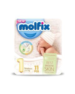 مولفيكس حفاضات للأطفال حديثي الولادة مقاس 1 (2-5 كجم) - 11 قطعة