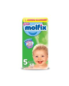 مولفيكس حفاضات للأطفال ميدي مقاس 5 (11-25 كجم) - 58 قطعة