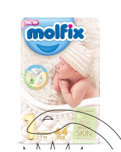 مولفيكس حفاضات للأطفال حديثي الولادة مقاس 1 (2-5 كجم) - 44 قطعة