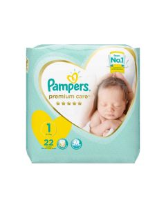 Pampers Premium Care 1 New Born (2-5Kg) 22 Diapers