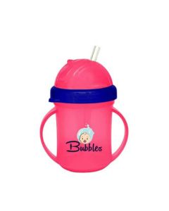 Bubbles Baby Cup With Straw Rose