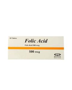 Folic Acid (Mepaco) 500µg 20 Tablets