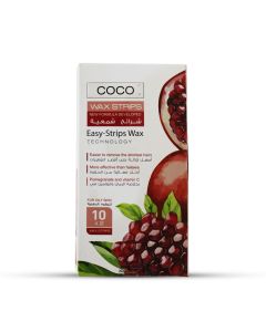 Coco Wax Strips Pomegranate For Oily Skin 2 Packs 10 Pieces