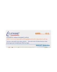 Clexane 60Mg/0.6Ml 2 Prefilled Syringes