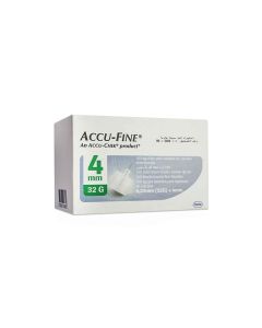 Accu Fine Insulin Pen Needles 4Mm 100 Pieces