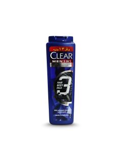 Clear Shamp For Men 3In1 Charcoal 550Ml -Off