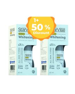 Starville Whitening Deodorant Roll On 60Ml (1+50% Off)